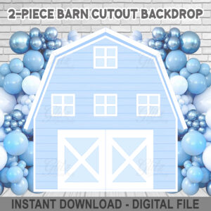 2 Panel Blue Barn Cutout Backdrop – 8x8ft