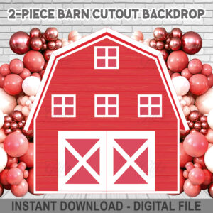 2 Panel Red Barn Cutout Backdrop - 8x8ft