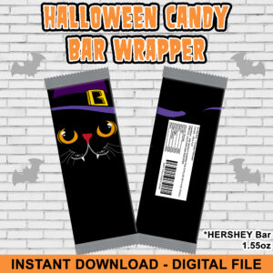 Halloween Candy Bar Wrappers – Witch Cat