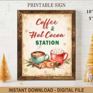 Coffee & Hot Cocoa Station Sign – 8x10 / 5x7