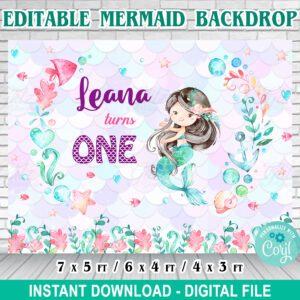 Mermaid Backdrop – 7x5ft / 6x4ft / 4x3ft