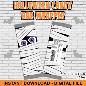 Halloween Candy Bar Wrappers – Mummy