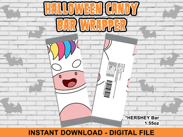 Halloween Candy Bar Wrappers – Scary Unicorn