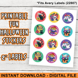 Colorful Fun Halloween 2" Round Stickers